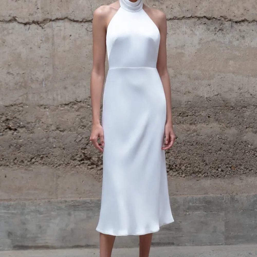 Jenny Yoo Nicolette Little White Halter Dress